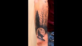 TIMELAPSE TATTOO - Forest forearm tattoo