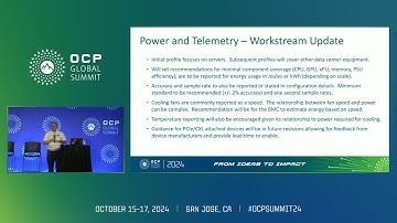 Data Center Efficiency Metrics DCEM, Power and Telemetry workstream update