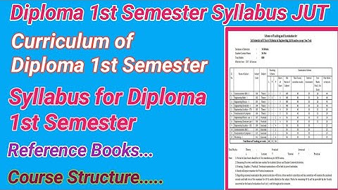 JUT Diploma 1st Semester Syllabus/Jharkhand Polytechnic 1st Semester Syllabus/SBTE Jharkhand Diploma