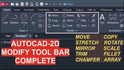 AUTOCAD MODIFY TOOL BAR COMPLETE TUTORIAL IN HINDI