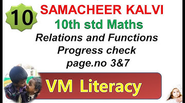 TN 10th maths progress check page no 3&7 |samacheer kalvi
