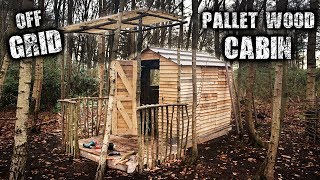 In the 4th part of the One Man Off Grid Pallet Wood Cabin build, we use reclaimed Pallets to build a front porch. Having previously 