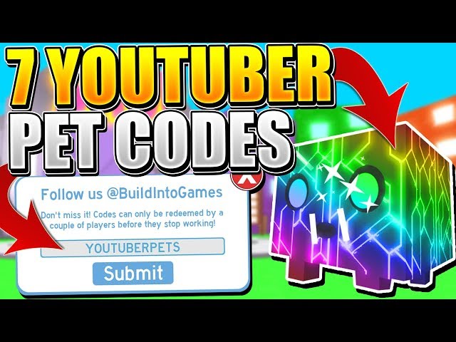 7 Rainbow Youtuber Pet Codes In Pet Simulator Roblox Youtube - roblox pet simulator code for giant cat