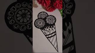 Ice-cream mandala art🍦💫 | Mandala therapy | #shortsfeed #shorts  #youtubeshorts #art