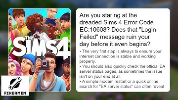 How to Fix The Sims 4 Error Code EC:10608 – Login Failed