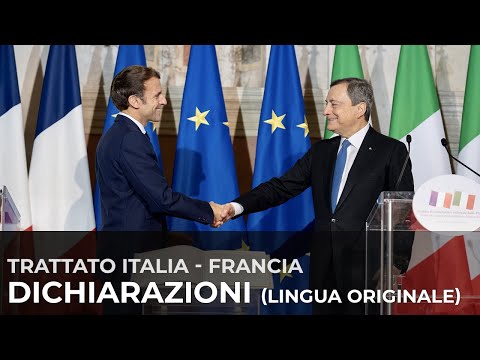 Trattato Italia - Francia, dichiarazioni alla stampa del Presidente Draghi e del Presidente Macron