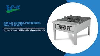 Aragaz de podea profesional, inox, 1 arzator, 32 kW | Topk Utilaje Alimentare