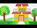Simple House Drawing | Beautiful House Drawing | Dream House Drawing | House Drawing
