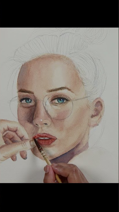 Painting of a girl with glasses