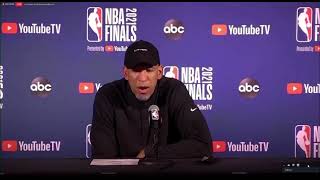 Monty Williams gets emotional after the suns lose in the #NBA Finals