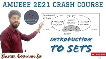 AMU B.Tech Crash Course AMUEEE 2021 | Dream IIT 4 U | Introduction to Sets | By- Shivam Goswami Sir
