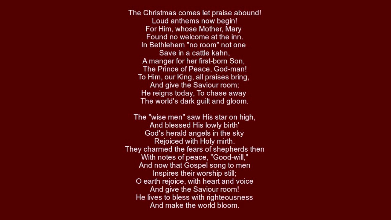 The Christmas Comes Lyrics Youtube