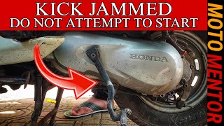 HOW TO FIX JAMMED KICK STUCK AND STARTING PROBLEM IN HONDA ACTIVA SCOOTER