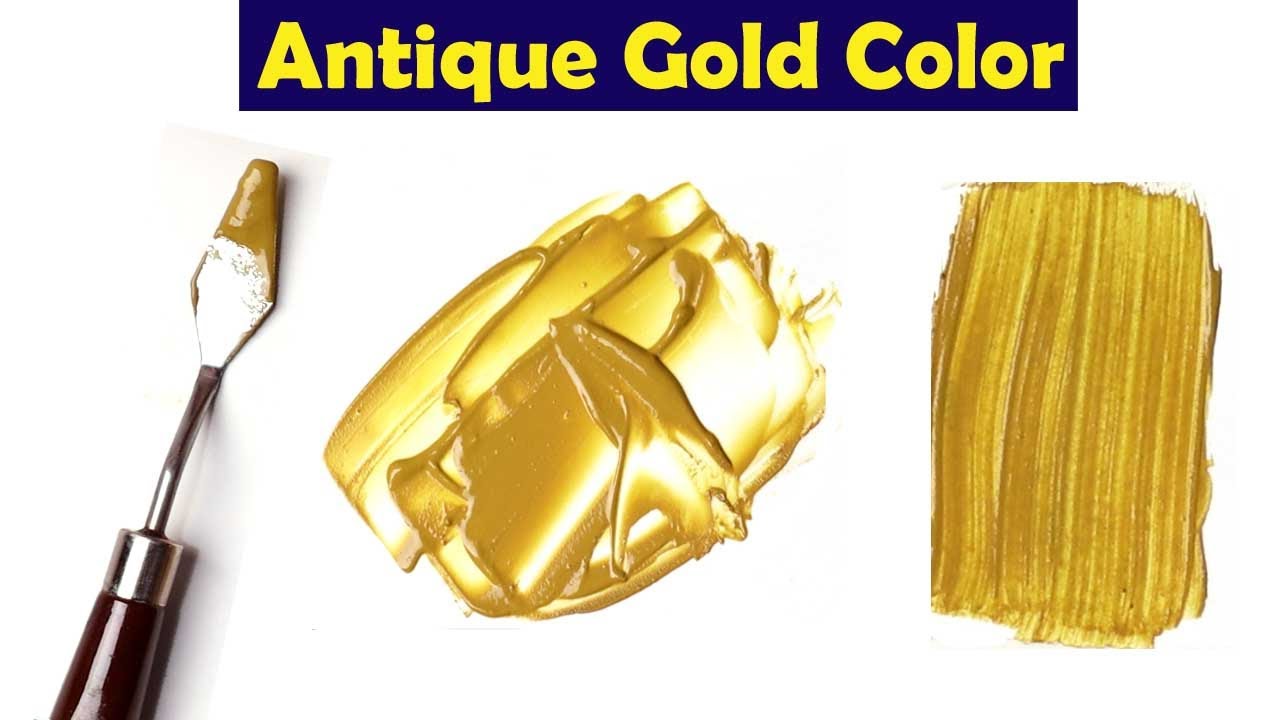 How To Make Antique Gold Color - Mix Acrylic Colors 