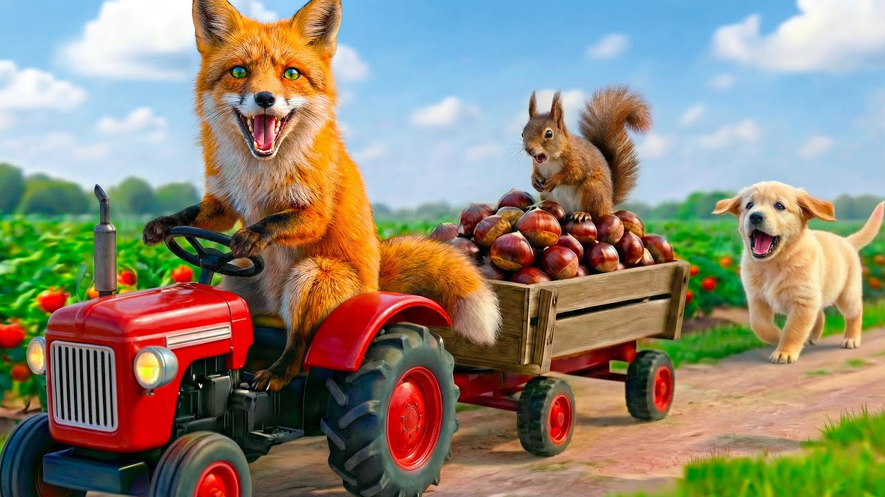 Puppy Dog Ben Drives Police Car Rescue Squirrel from Danger - Funny Cat AI Story -  Funniest Animal