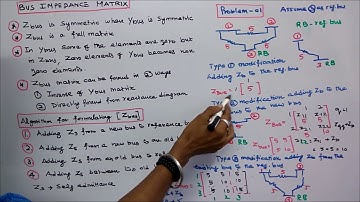 BUS IMPEDANCE MATRIX - PART - 02 - ALGORITHM FOR FORMULATION OF Z-BUS  AND ONE PROBLEM
