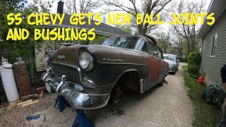 1955 Chevy Gets New Suspension, Ball Joints, Control Arm Bushings, Shocks, Springs.  4.8l Turbo LS.