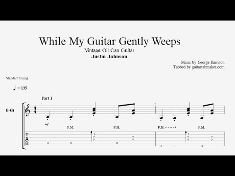 While My Guitar Gently Weeps TAB - intermediate fingerstyle guitar tabs (PDF + Guitar Pro)