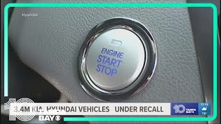 Hyundai and Kia recall nearly 3.4 million vehicles due to fire risk and urge owners to park outdoors