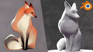 Stylized sculpting in Blender #2 - Fox