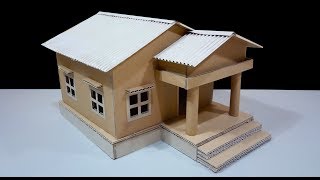 Cara mudah Membuat Miniatur Rumah dari Kardus   Cardboard Craft simple