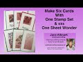 Stampin' Up! A Touch of Ink - Make 6 cards with simple One Sheet Wonder & one stamp set .