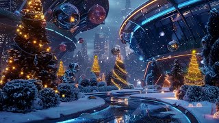Futuristic Christmas Garden Ambience ❄️✨ | Snowfall, Cozy Sci Fi Lights & Soft Holiday Music screenshot 2