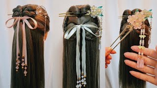 Super simple ancient style braiding tutorial, Hanfu hairstyle you will know at a glance!