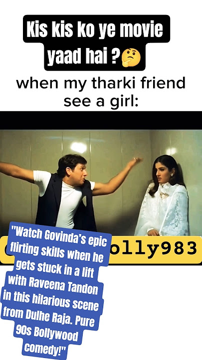 Govinda Flirting with Raveena in Lift – Funniest Scene from Dulhe Raja!' 😂💥🔥 #shorts