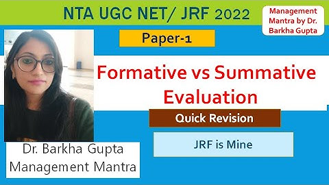 Formative vs Summative Evaluation / Quick Revision/ Teaching Aptitude/ Paper-1/ NTA UGC NET 2022