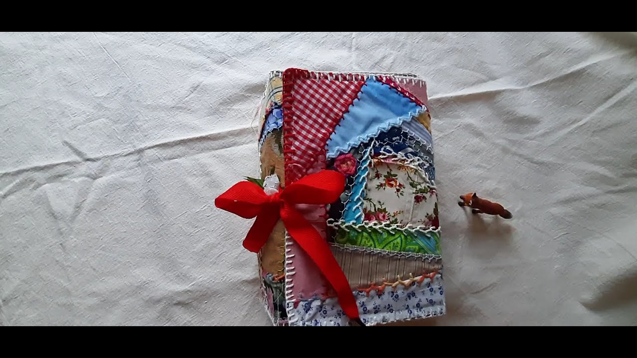 Paper bags Junk Journal with crazy quilt cover.