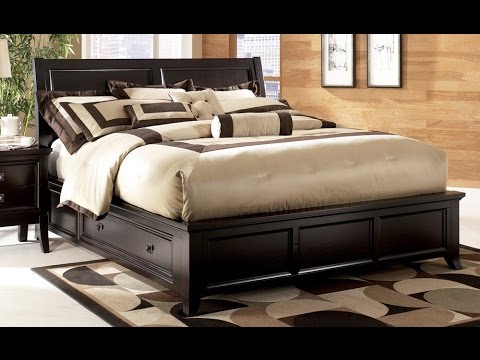 Wooden Bed Frame for King Size Bed Designs - YouTube