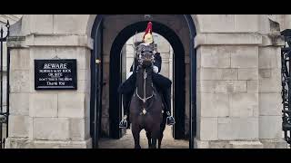 Stand clear guard shouts at touris approaching the horse changing of the guard #thekingsguard