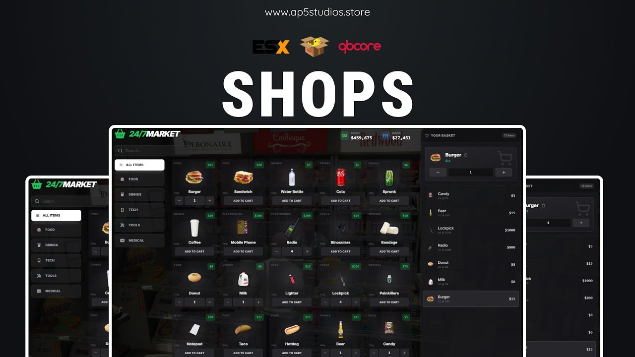 [PAID] [QBCORE, ESX, QBOX] Fivem Shops Script Showcase - YouTube