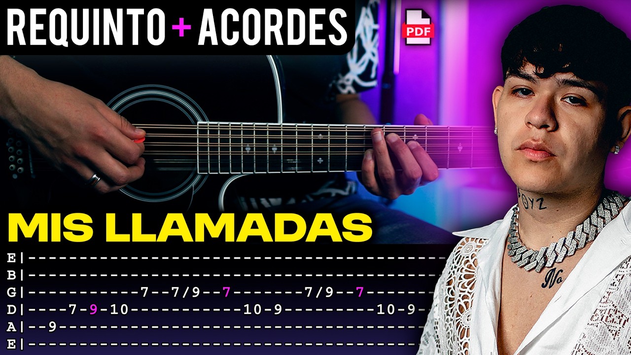 Mis Llamadas | Tutorial de Guitarra | Junior H | Requinto + Acordes | TABS