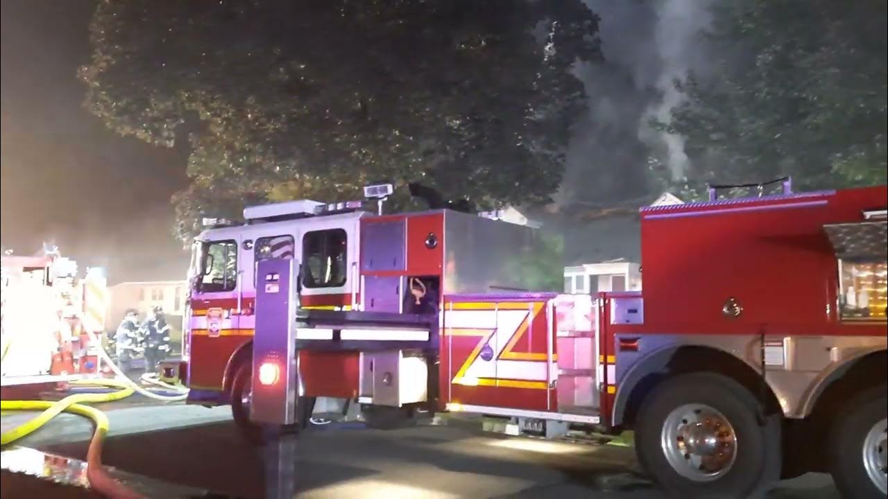 Queensbury Central Fire Tower 1 & Engine 318 operate at a structure