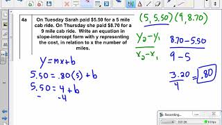 Writing Linear Equations   Context #4a