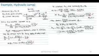 Lecture 21 - Part 1, Two Examples of Hydraulic Jumps, and Hydraulic Jump Classification