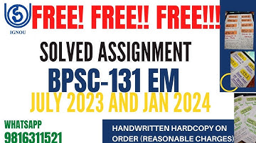 BPSC131 EM 2023 24 SOLVED ASSIGNMENT 9816311521