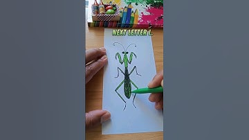 How to turn letter K into PRAYING MANTIS #drawingideas #drawing #shortsvideo