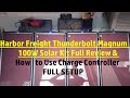 Harbor Freight Thunderbolt Magnum 100W Solar Kit Full Review & How to Use Charge Controller P1