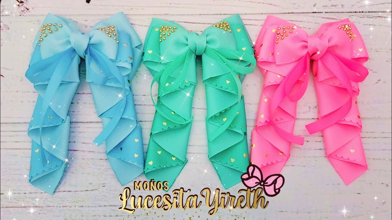 Moño Zigzag con listón de 3.8 /moño coletero #facildehacer con Teté Reyes
