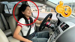 Tiger-toothed girl's drifting scene is amazing, it's incredible!#automobile #funny