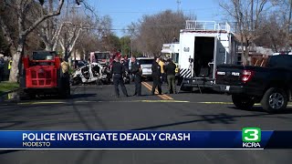 Police investigate fiery Tesla crash in Modesto