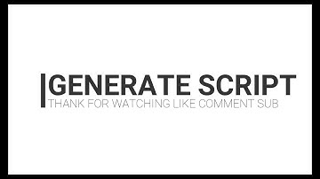 SQL Server Generate Script