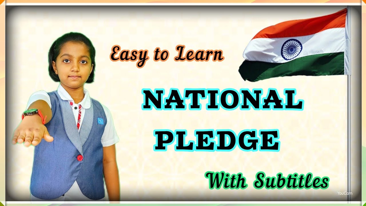 PLEDGE  English  National Pledge  Indian pledge  With Subtitles 