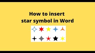 How to insert star symbol in Word