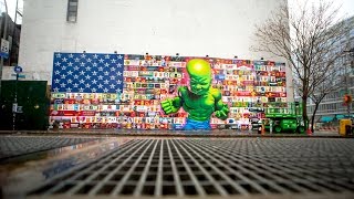 Time-lapse of Ron English taking over the Houston Bowery Wall