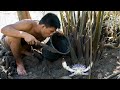 Amazing Crab living in a Mud of River (catch & cook) Boy Tapang🌶️🦀🥵