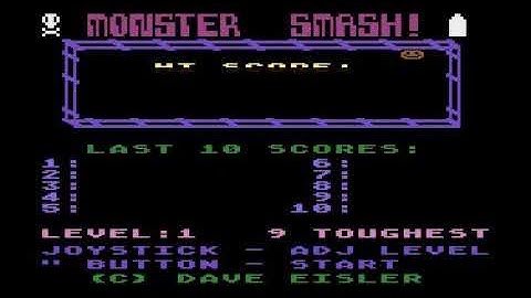 Monster Smash title music Atari 8-bit NTSC